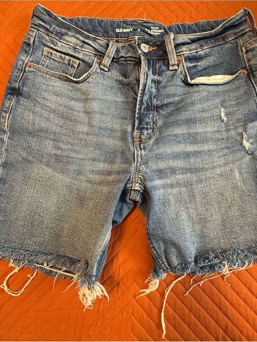 Old Navy Women's Light Blue Distressed Denim Cutoff Shorts
